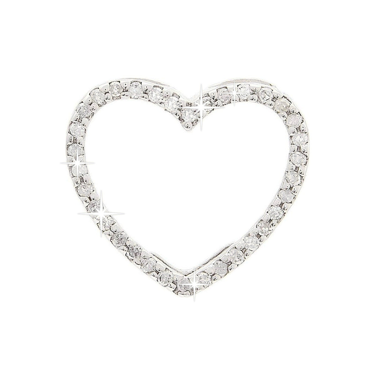 Dije Oro Blanco 14k Corazón con Diamantes Naturales