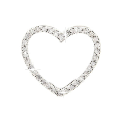 Dije Oro Blanco 14k Corazón con Diamantes Naturales