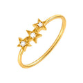 Anillo de Dama Oro 14k Tres Estrellas con Diamantes Naturales