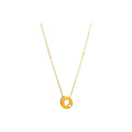 8mm Collar Oro 14k Inicial con Diamantes Naturales