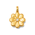 Dije Flor Oro 14k Texturizada con Circonio