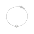 Brazalete de Dama Oro Blanco 14k Inicial con Diamantes Naturales