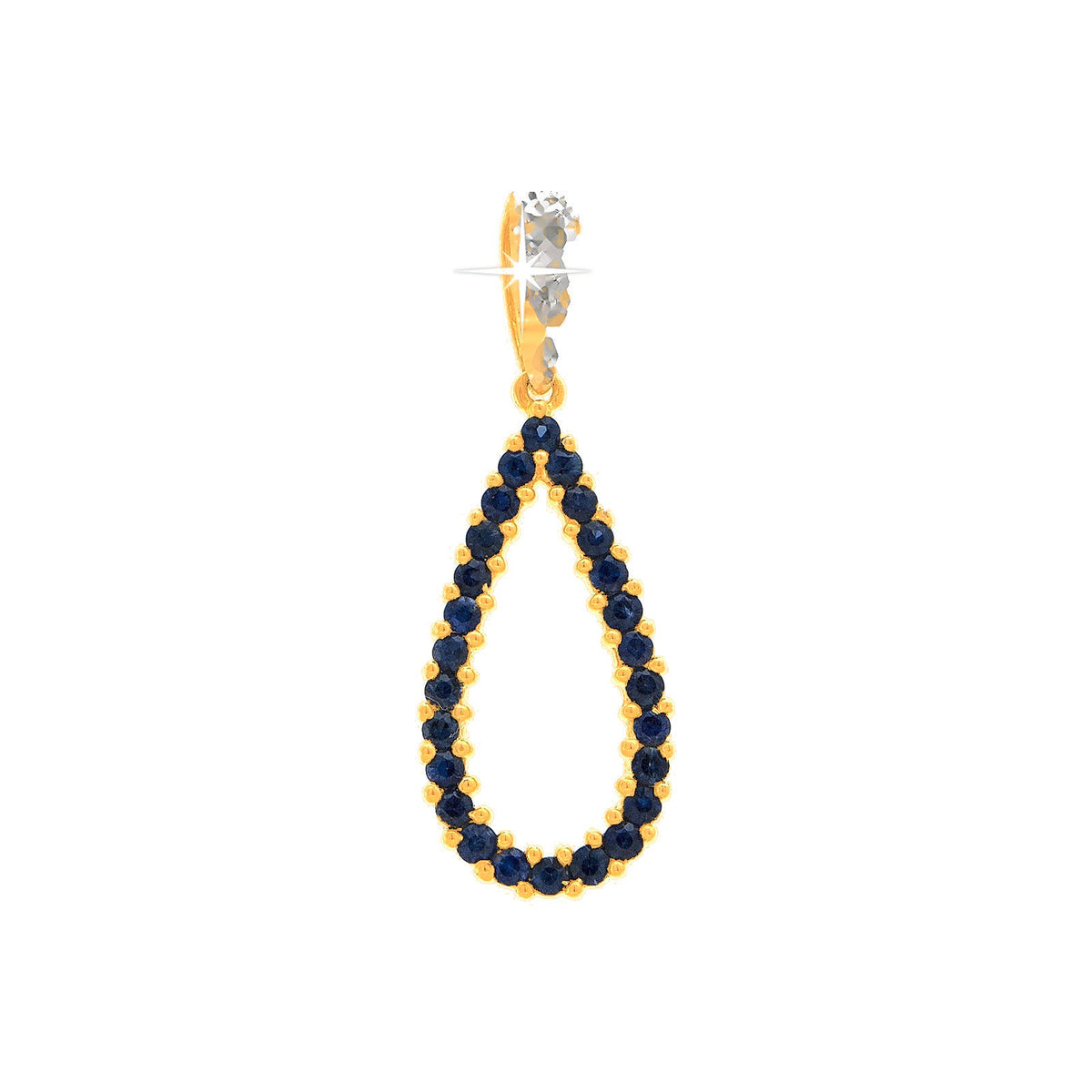 Dije Oro 14k Redondos con Zafiro y Diamantes Naturales