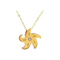 11mm Collar Oro 14k Estrella con Diamantes Naturales