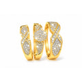 Set de Anillos Dama Oro 14k Apilables Textura Bicolor con Diamantes Naturales