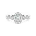 Anillo de Compromiso Halo Ovalado Cluster Moissanite S925