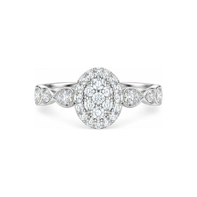 Anillo de Compromiso Halo Ovalado Cluster Moissanite S925