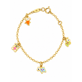 Brazalete de Niño Infantil Oro 18k con Dijes de Ositos Esmaltados