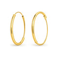Aretes de Dama Oro 14k Argolla Tubular Sin Fin