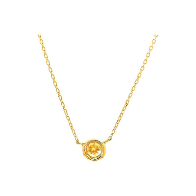 5mm Collar Oro 14k Redondos con Citrino