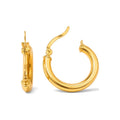 Aretes de Dama Oro 10k Aro Grueso Liso