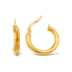 Aretes de Dama Oro 10k Aro Grueso Liso