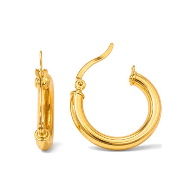 Aretes de Dama Oro 10k Aro Grueso Liso