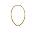 6mm Cadena Oro 10k Cubana con Broche Pavé de Circonios 16 Pulgadas