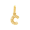 12mm Dije Oro 14k Inicial Pavé con Diamantes Naturales