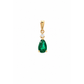 Dije Esmeralda Gota Oro 14k con Circonio