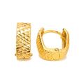 Aretes de Dama Oro 10k Aro Ancho Diamantado