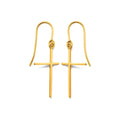 Aretes de Dama Oro 10k Cruz Colgante