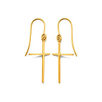Aretes de Dama Oro 10k Cruz Colgante