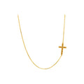 8x12mm Collar Oro 14k Cruz Pavé con Diamantes Naturales