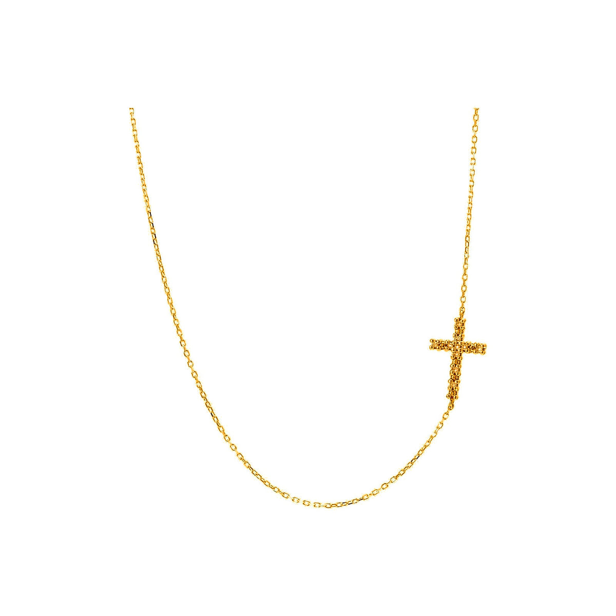 8x12mm Collar Oro 14k Cruz Pavé con Diamantes Naturales