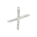 7x11mm Dije Oro Blanco 14k Inicial con Diamantes Naturales