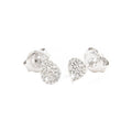 4.2x5.8mm Aretes de Dama Oro Blanco 14k Gota Pavé con Diamantes Naturales
