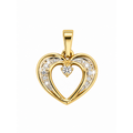 Dije Corazón Contorno Oro 14k con Diamantes Naturales