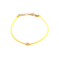 4mm Brazalete de Dama Oro 14k con Cordón Amarillo y Diamante Natural