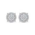 Aretes Cluster Redondo Halo Moissanite S925