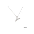 7mm Collar Oro Blanco 14k Inicial Pavé con Diamantes Naturales