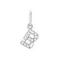 12mm Dije Oro Blanco 14k Inicial Pavé con Diamantes Naturales