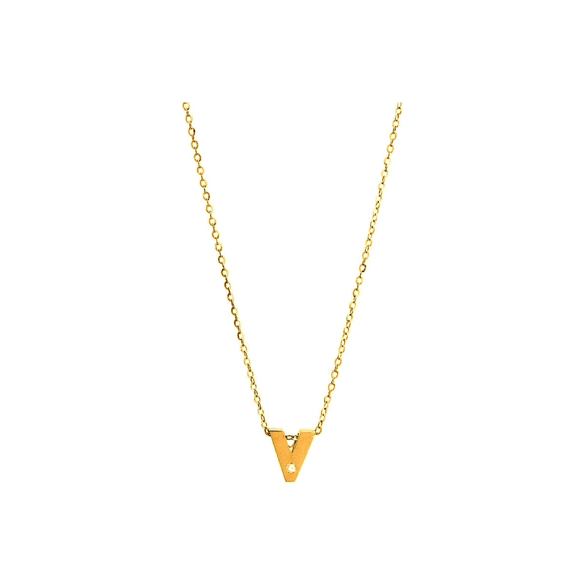 8mm Collar Oro 14k Inicial con Diamantes Naturales