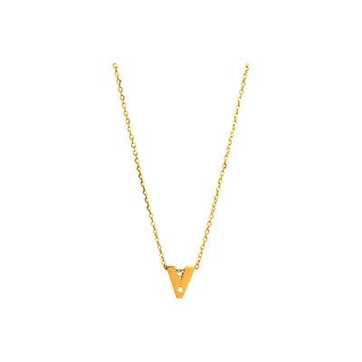 8mm Collar Oro 14k Inicial con Diamantes Naturales