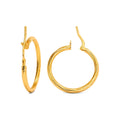 Aretes de Dama Oro 10k Aro Mediano Torsión Sutil