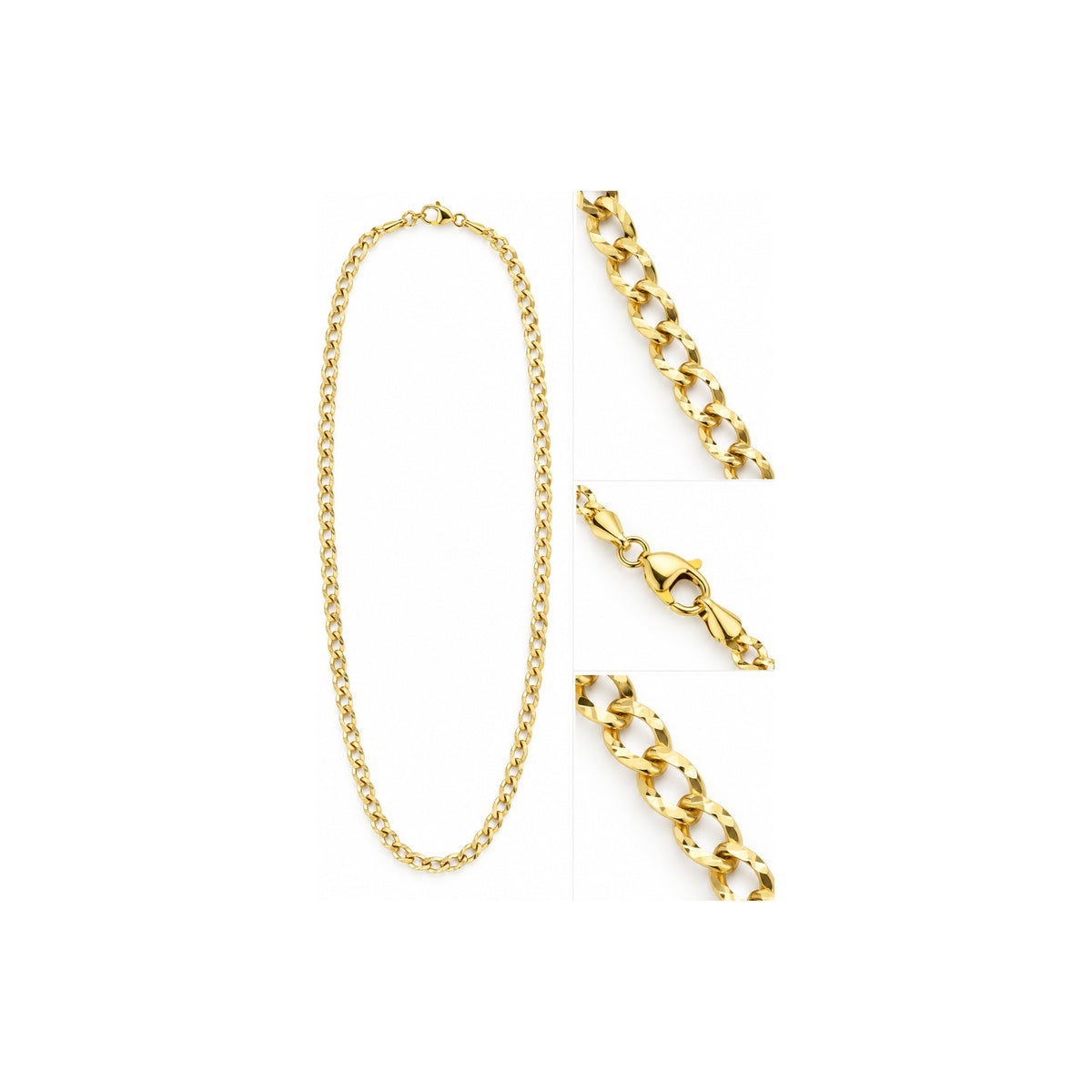 3mm Tobillera Oro 14k Barbada Diamantada Sólida