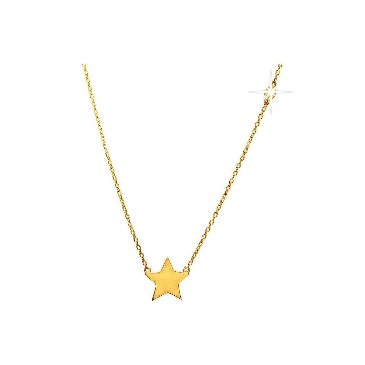 8.1mm Collar Oro 14k Estrella con Diamantes Naturales