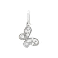 9x10mm Dije Oro Blanco 14k Mariposa Pavé con Diamantes Naturales