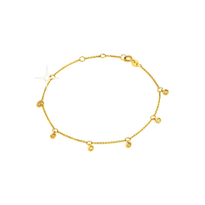 Brazalete de Dama Oro 14k Redondos con Diamantes Naturales