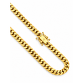 Cadena Oro 14k Cubana Sólida 4mm 24 Pulgadas
