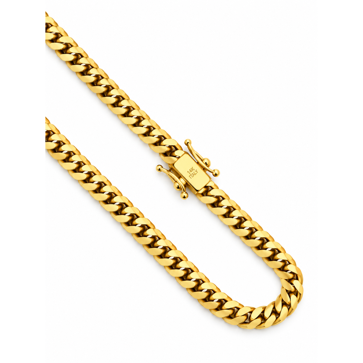 Cadena Oro 14k Cubana Sólida 4mm 24 Pulgadas