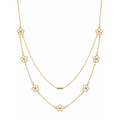 Cadena Oro 14k Doble Hilera con Flores Caladas