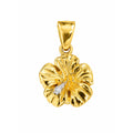 10mm Dije Flor de Cayena Oro 14k con Pistilo de Oro Blanco