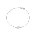 Brazalete de Dama Oro Blanco 14k Inicial con Diamantes Naturales