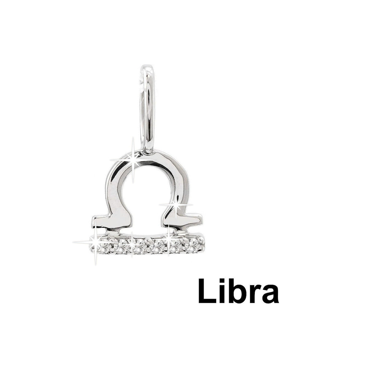 6x11mm Dije Oro Blanco 14k Pavé con Diamantes Naturales