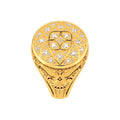 Anillo de Hombre Oro 14k Domo Estrella Pavé