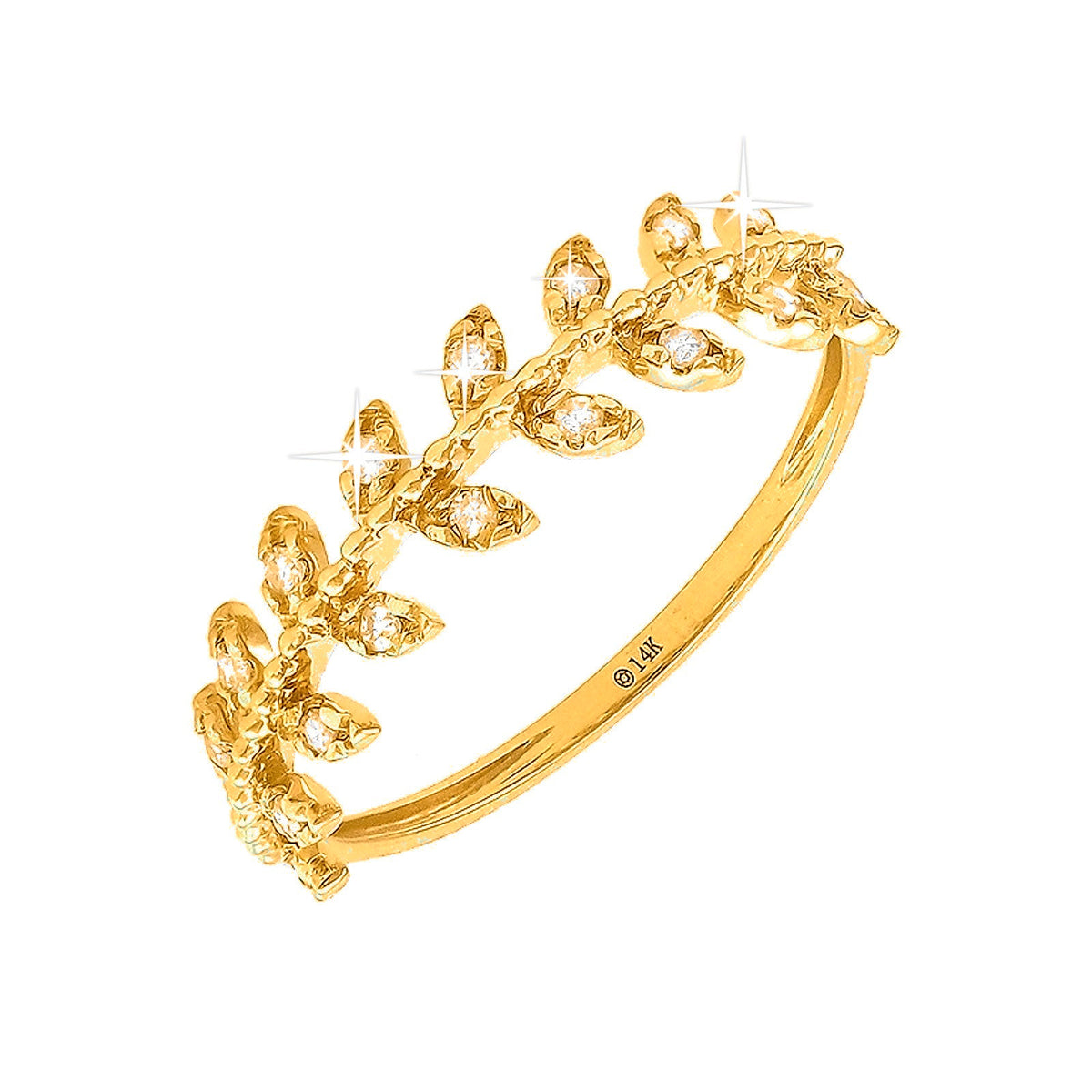 Anillo de Dama Oro 14k Pavé con Diamantes Naturales