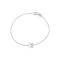 Brazalete de Dama Oro Blanco 14k Inicial con Diamantes Naturales