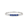 Anillo de Dama Oro Blanco 14k Zafiros con Diamantes Naturales