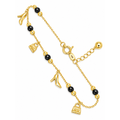 Brazalete de Dama Oro 14k con Dijes de Tacón y Cartera II